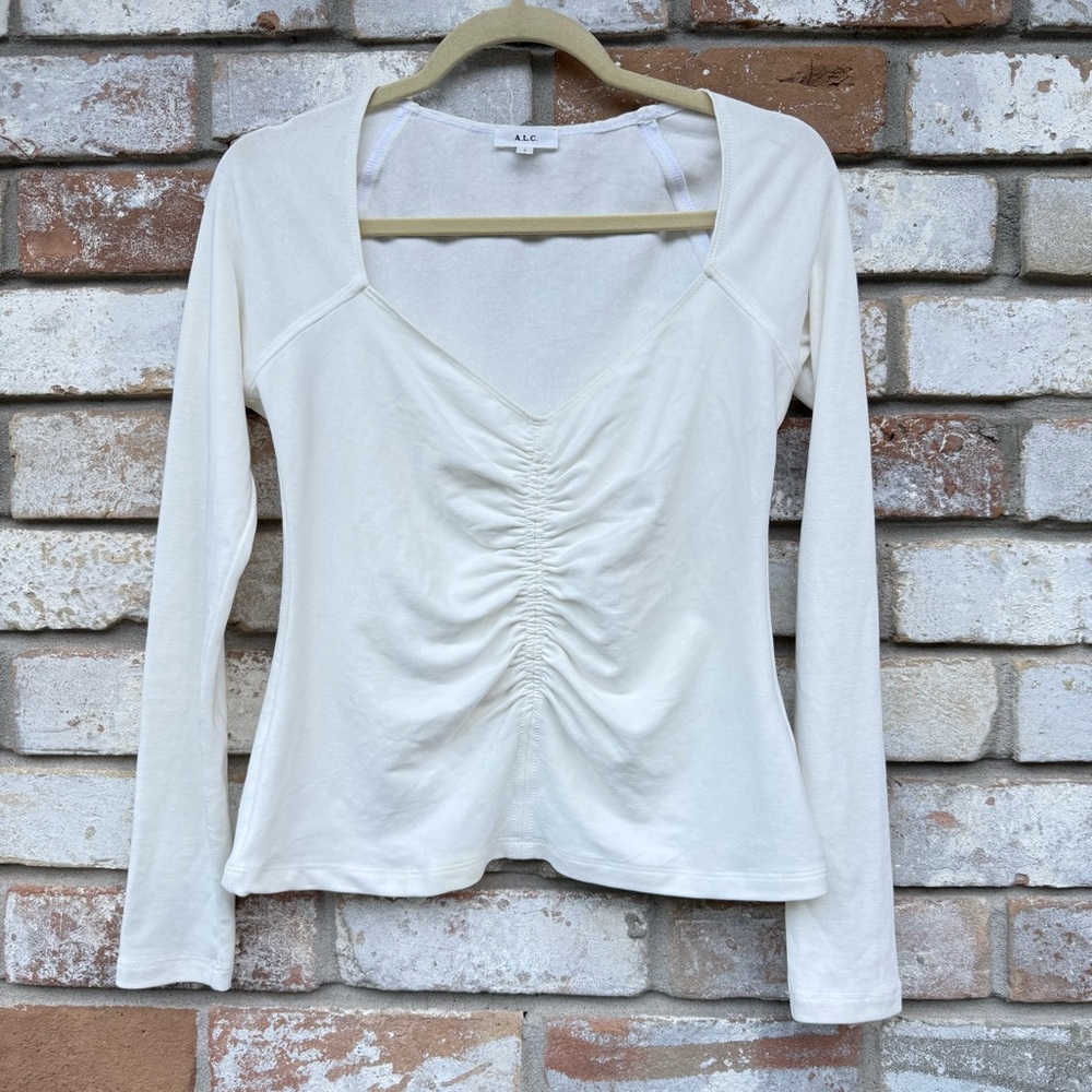 ALC Halley Ruched White Top